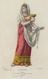 Corneille, Rodogune, Acto V, Sc IV (gravura a cores) de French School