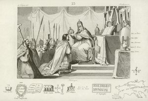 Coroação de Carlos Magno como Imperador do Sacro Império Romano, Roma, 800 de French School