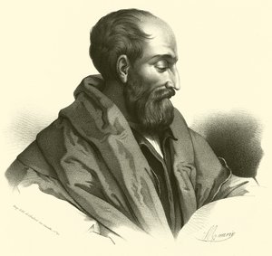 Correggio, retrato (gravura) de French School