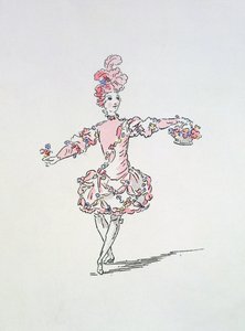 Figurino para um jovem egípcio como primavera em Les Fetes de LHymen (gravura colorida à mão) de French School