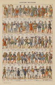Traje militar (litografia a cores) de French School