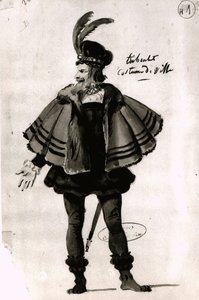Figurinos para Triboulet, em Le Roi samuse (1832) por Victor Hugo (1802-85), 1832 (caneta e tinta sobre papel) de French School