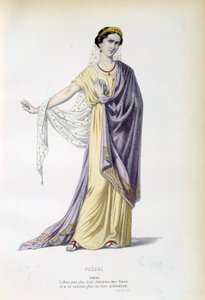 Figurino para a personagem de Phedre na peça homônima de Jean Racine (1639-1699) Paris do século XIX, comédia francesa de French School