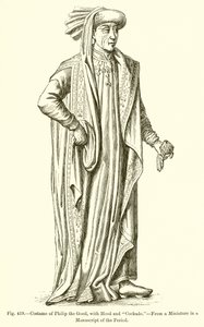 Traje de Filipe o Bom, com Capuz e Cocar. de French School