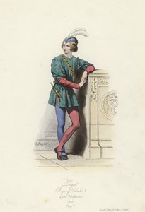 Traje de uma página, reinado de Carlos V da França de French School