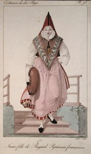 Roupa de uma jovem de Bugard, nos Pirenéus Franceses de French School