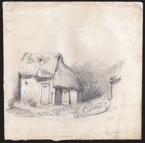 Casa de campo em França. (Sorteio, ca. 1830) de French School