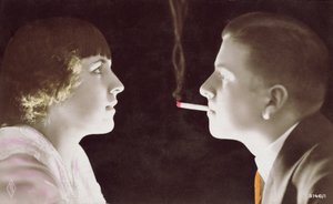 Casal com um cigarro, 1917 de French School