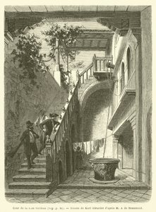 Pátio da Casa Goldoni (gravura) de French School