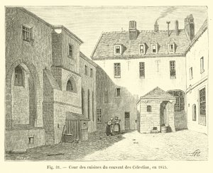 Corte das cozinhas do convento dos Celestins, em 1845 de French School
