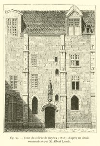 Corte do Bayeux College, 1848; dapres um desenho comunicado por Albert Lenoir de French School