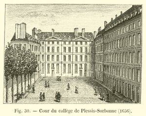 Corte de Plessis-Sorbonne College, 1656 de French School