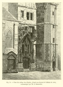 Tribunal de Cholets College, depois de desenhar por Goblain de 1818, comunicado por MA Bonnardot de French School