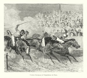 Corridas de animais no hipódromo de Paris (gravura) de French School