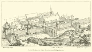 Convento dos jacobinos e muro denceinte sob Philippe-Auguste de French School