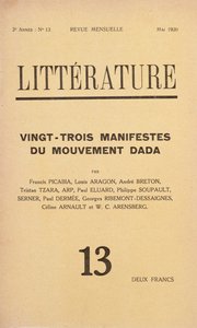 Capa da revista literária mensal literária dedicada ao movimento Dada, maio de 1920 de French School