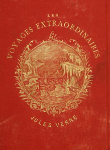 Capa da colecção "Les Voyages Extraordinary" de Jules Verne. Final do século XIX. de French School