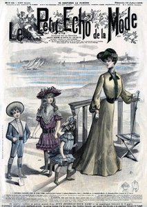 Capa da revista feminina (jornal semanal) Le Petit Echo de la Mode, n28 de 12 de julho de French School