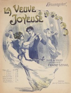 Capa da súmula de La Valse Ballsirenen de The Merry Widow de Franz Lehar (1870-1948) de French School