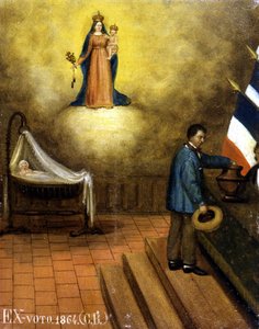 Berço numa mesa de voto - ex-voto, Musée de Jouques de French School