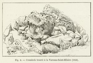 Cromeleque encontrado em Varenne-Saint-Hilaire, 1858 de French School