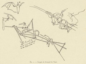 Esboço de Leonardo da Vinci de French School
