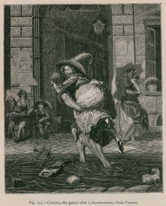 Atravessando a sarjeta depois de uma tempestade; de Garnier de French School