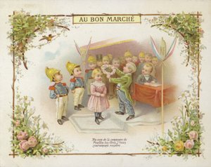 Menina coroando com anel de flores de French School