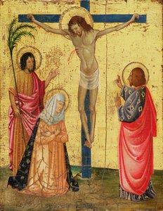 Crucificação (têmpera e folha de ouro no painel) de French School