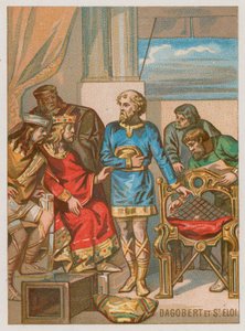 Dagobert sendo aconselhado por Eligius de French School