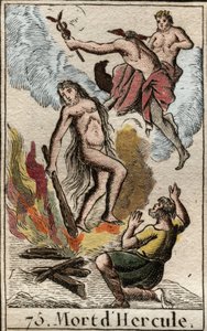 Morte e apoteose de Hércules (Heracles) de "Mythologie de la jeunesse" de Pierre Blanchard 1803. de French School