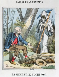 A Morte e o Homem da Madeira (gravura colorida) de French School