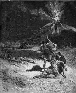 Morte de Gaio Plínio Secundo, o Ancião. Plínio o Ancião (23-79), naturalista e escritor latino (Durante a erupção do Vesúvio; em 79 odiou correr para lá para observar este fenômeno; mas, tendo-se aproximado demais do vulcão, foi asfixiado b de French School
