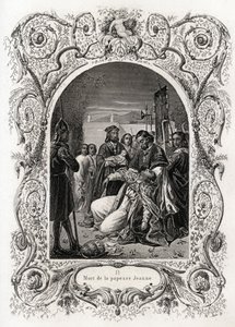 Morte do Papa Joana (pontificado de 855 a 858). Gravura para ilustrar Histoire des popes de Maurice Lachatre (1814-1900), librairie du progres, Paris. de French School