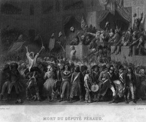 Morte do deputado Jean Feraud (ou Ferraud: 1764-1795) - em "Revolução Francesa" de Thiers de French School