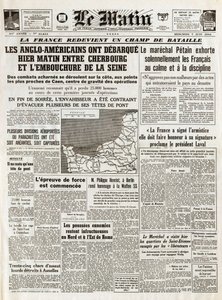 Desembarque da Normandia Junho de 1944 - Desembarque da Normandia 6 de Junho de 1944 (Dia D) - Na manhã de quinta-feira, 7 de Junho de 1944, os anglo-americanos partiram ontem de manhã entre Cherbourg e a foz do Sena de French School