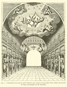Decoração da abóbada do pequeno Chatelet, para a entrada de Luís XIII, 1628, depois de uma gravura da época comunicada por M Bonnardot de French School