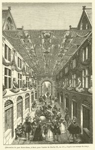 Decoração da Ponte de Notre-Dame em Paris para a entrada de Carlos IX em 1571 (gravura) de French School