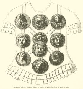 Decorações militares romanas (gravura) de French School