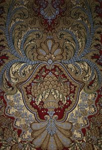 Pormenor decorativo de uma tapeçaria, Palácio de Versalhes (têxtil) de French School