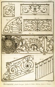 Ferragens Decorativas, da Diderots Encyclopaedia, pub. 1771 de French School