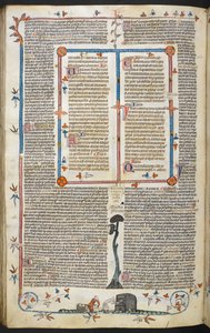 Decrementos de Gregory IX com brilho de Bernard de Parma (os "Decrementos Smithfield"), MS Royal MS 10 E IV, f.145v, c.1300-40 (tinta sobre pergaminho) de French School