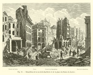 Demolição da Rue de la Barillerie e da Place du Palais-de-Justice de French School