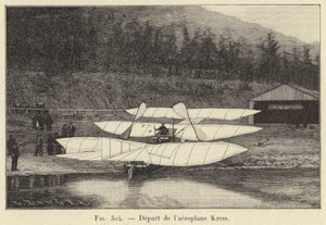 Saída do avião Kress (gravura) de French School