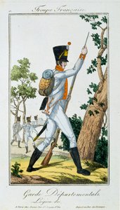 Guarda Departamental, das tropas francesas, pub. em Basset, Paris, c.1790 de French School