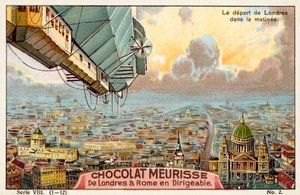 Partida de Londres pela manhã (chromolitho) de French School