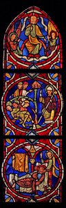 Retratando Cristo e São Martinho, 3 cenas da igreja de Varennes-Jarcy de French School