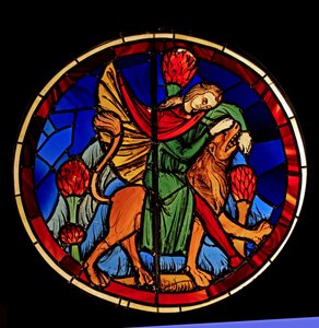 Retratando Samson e o Leão, ex Ste Chapelle, Bay K, de French School