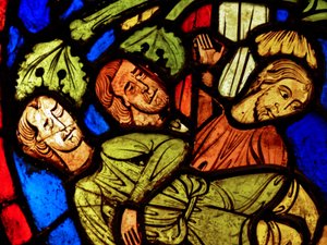 Retratando St Martin - e o milagre do pinheiro (ex Varennes-Jarcy - originalmente da Abadia de Gercy) de French School