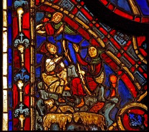 Retratando a Anunciação aos Pastores (ex Varennes-Jarcy - originalmente da Abadia de Gercy) de French School